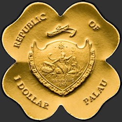 аверс 1$ (buck) 2007 "Золотой Четырёхлистный клевер"