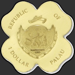 аверс 1$ (бак) 2009 "Цветной Золотой Четырёхлистный клевер"