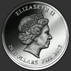 аверс 20 dollars 2012 "Титаник, Сердце океана. Аметист"