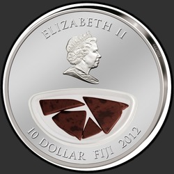аверс 10 dolarů 2012 "Метеорит Гирин"