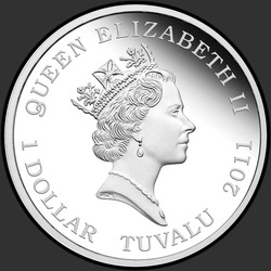 аверс 1$ (бак) 2011 "Корабль Золотая лань"