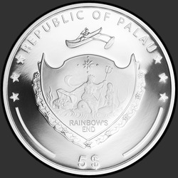 аверс 5 dollars 2015 "Жемчужина Радуга моря"