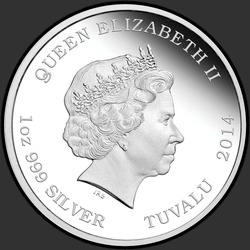 аверс 1$ (бак) 2014 "Дракон"