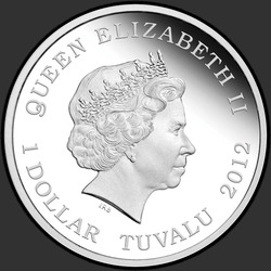 аверс 1$ (buck) 2012 "Валлийский Красный Дракон"
