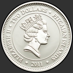 аверс $ 2 2011 "Длиннорогий саблезуб"