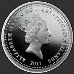 аверс $ 2 2011 "Белый кролик. Алиса в стране чудес"