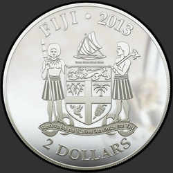 аверс $ 2 2013 "Собака Бассет Хаунд"