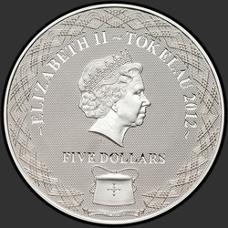 аверс 5 dollars 2012 "Мир и любовь"