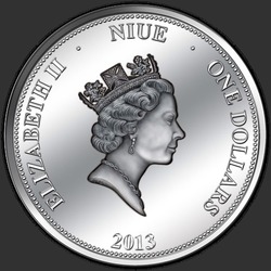аверс 1$ (бак) 2013 "Год змеи"