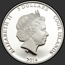 аверс 5 dolarjev 2014 "Большой каньон"