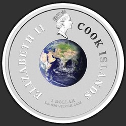аверс 1$ (бак) 2009 "Первый человек на Луне"