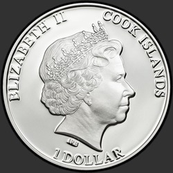 аверс 1$ (бак) 2014 "Великий Сфинкс Гизы"