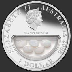 аверс 1$ (buck) 2008 "Опалы"