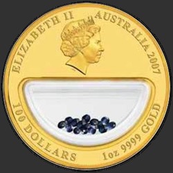 аверс 100 Dólares 2007 "Сапфиры"