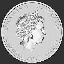 аверс 1$ (бак) 2011 "Год Кролика"