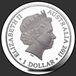 аверс 1$ (бак) 2011 "Кенгуру на закате"