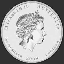 аверс 1$ (buck) 2009 "Год Быка"