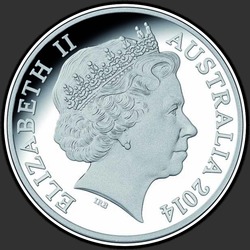 аверс 1$ (buck) 2014 "Крокодил Грехем (Цветная)"