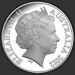 аверс 1$ (бак) 2012 "Год дракона (Серебро)"