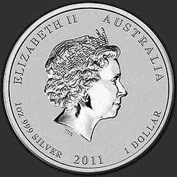 аверс 1$ (buck) 2011 "Год Кролика"