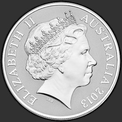 аверс 1$ (бак) 2013 "Крокодил Бинди"