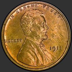 аверс 1¢ (penny) 1911 "ZDA - 1 Cent / 1911 - Proof"