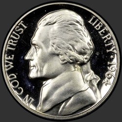 аверс 5¢ (nickel) 1964 "USA - 5 Cents / 1964 - Proof"