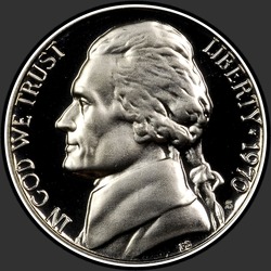 аверс 5¢ (nickel) 1970 "USA - 5 centů / 1970 - S Důkaz"