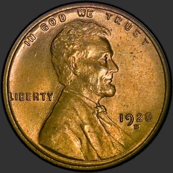 аверс 1¢ (penny) 1928 "ZDA - 1 Cent / 1928 - D"