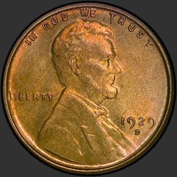 аверс 1¢ (penny) 1929 "ZDA - 1 Cent / 1929 - D"