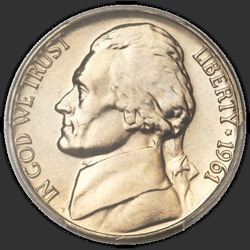 аверс 5¢ (никель) 1961 "USA - 5 Cents / 1961 - D"
