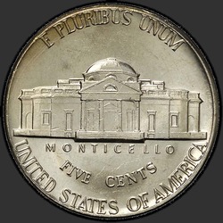 реверс 5¢ (nickel) 1973 "USA - 5 Cents / 1973 - D"