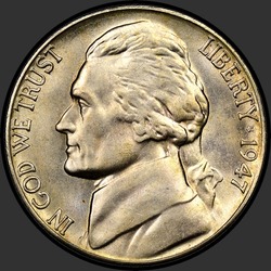 аверс 5¢ (nickel) 1947 "USA - 5 Cents / 1947 - S"