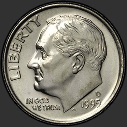 аверс 10¢ (дайм) 1995 "USA - Dime / 1995 - D"