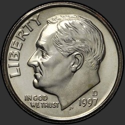 аверс 10¢ (dime) 1997 "USA - Dime / 1997 - D"