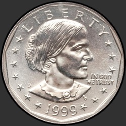 аверс 1$ (бак) 1999 "USA - 1 Dollar / 1999 - {"_":"D"}"