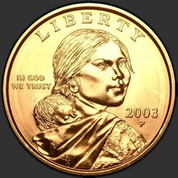 аверс 1$ (бак) 2003 "USA - 1 Dollar / 2003 - {"_":"P"}"
