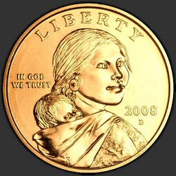 аверс 1$ (бак) 2008 "USA - 1 Dollar / 2008 - {"_":"D"}"