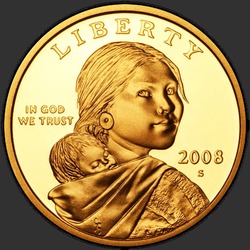 аверс 1$ (бак) 2008 "USA - 1 Dollar / 2008 - {"_":"S"}"