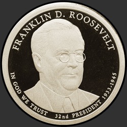 аверс 1$ (buck) 2014 "USA - 1 Dollar / 2014 - {"_":"S"}"