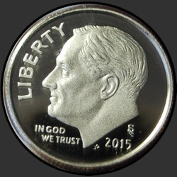 аверс 10¢ (дайм) 2015 "USA - Dime / 2015 / S Proof"