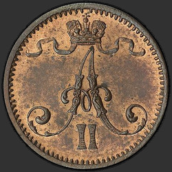 реверс 1 centesimo 1874 "1 centesimo 1864-1876 per la Finlandia"