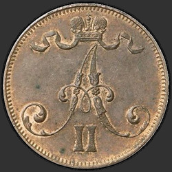 реверс 5 פרוטות 1873 "5 пенни 1863-1875 для Финляндии"