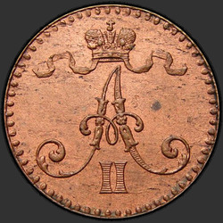 реверс 1 пени 1864 "1 пенни 1864-1876  для Финляндии"