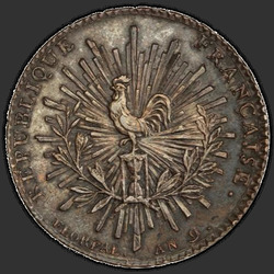 реверс 2 franků 1801 "2 franků 1801 (měď)"