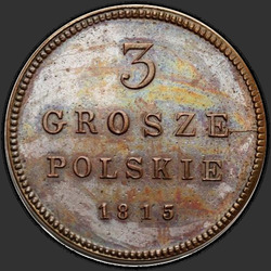 аверс 3 grosze 1815 "3 penny 1815 IB. Předělat. Krátký ocas orel"