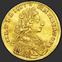 реверс 1 chervonetz 1729 "1 dukát 1729. S lukem v vavřínovým věncem"