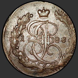 аверс 5 kopecks 1788 "5 kopecks 1788 EM. Eagle 1789-1796. Monogram a koruna méně"