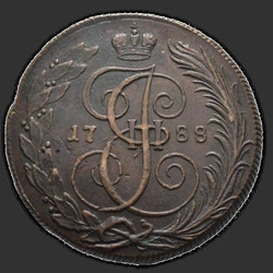 реверс 5 kopecks 1788 "5 centů 1788 km. Písmena "KM" méně"