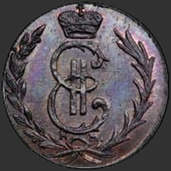 аверс денге 1774 "Денга 1774 года КМ. НОВОДЕЛ"